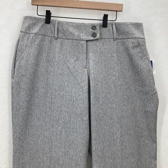 Apt. 9 Tummy Control Pants Women's 16 Gray Stretch Curvy Trouser Leg Mid Rise - Picture 2 of 15